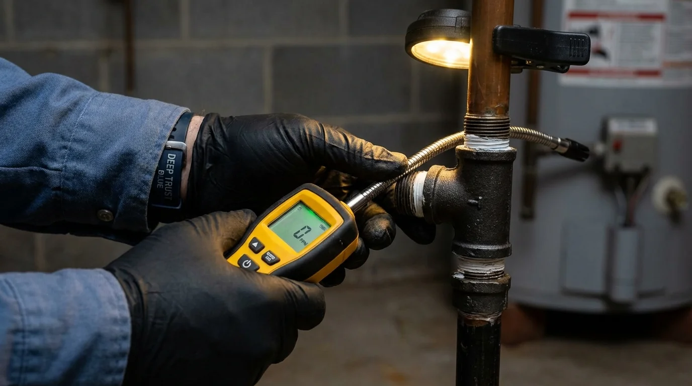 Gas leak detection with electronic sniffer by Johns Plumbing LLC in Tubac