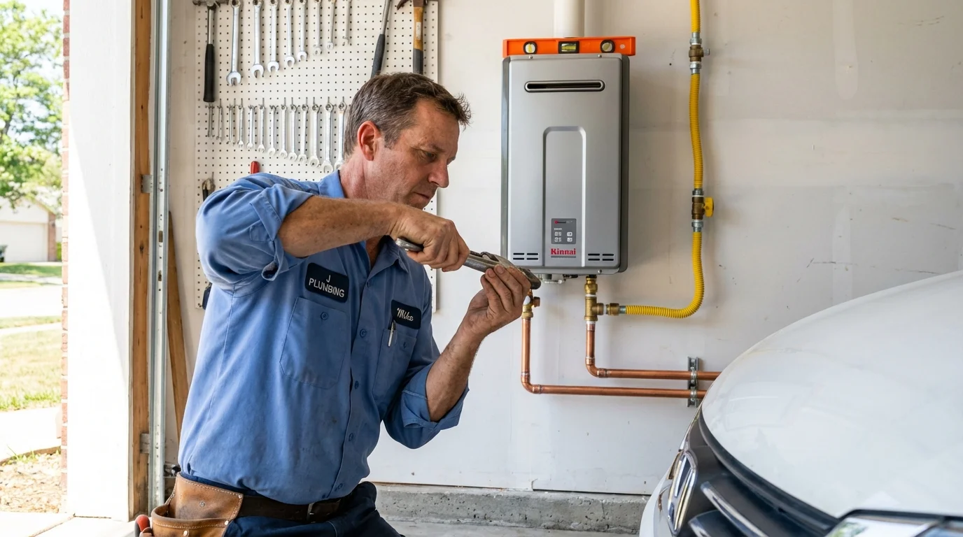 Tankless water heater installation by a Johns Plumbing LLC plumber in Tubac